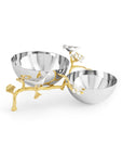 Lovebirds Silver & Gold Double Dish