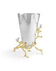 Lovebirds Silver & Gold Medium Vase