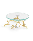 Lovebirds Silver & Gold Glass Cakestand
