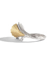 Butterfly Ginkgo Ring with Moonstone and Diamonds - Bypass