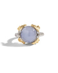 Butterfly Ginkgo Ring with Chalcedony and Diamonds