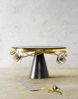 Michael Aram Anemone Cake Stand & Knife Set