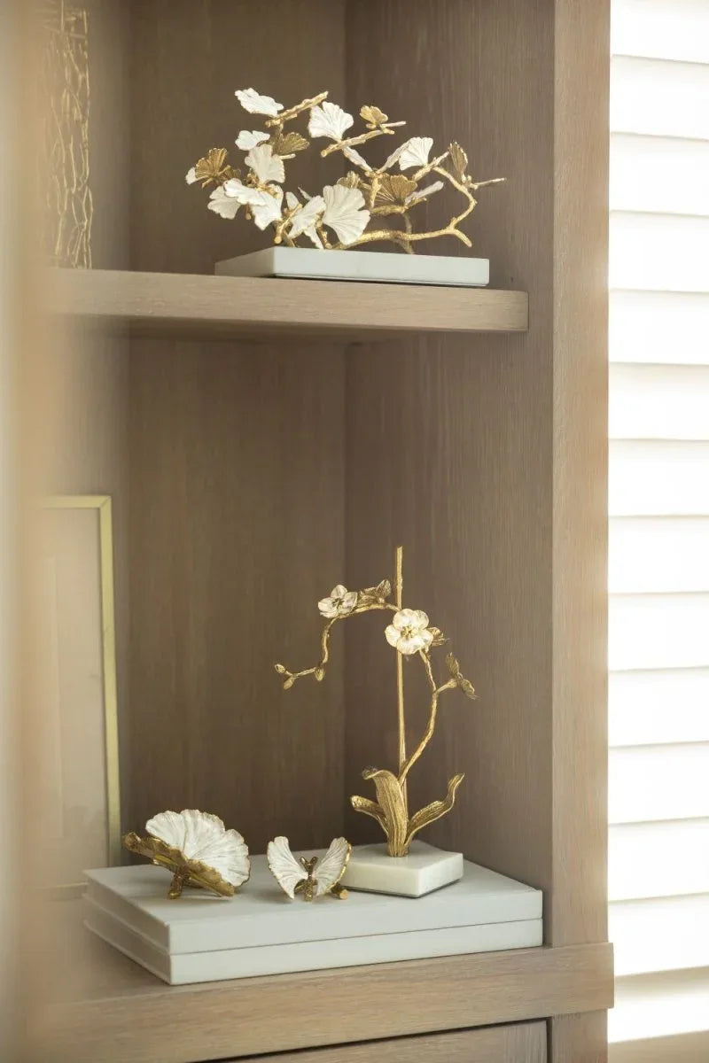 Michael Aram Butterfly Ginkgo Gold Decorative Objects Set of 2