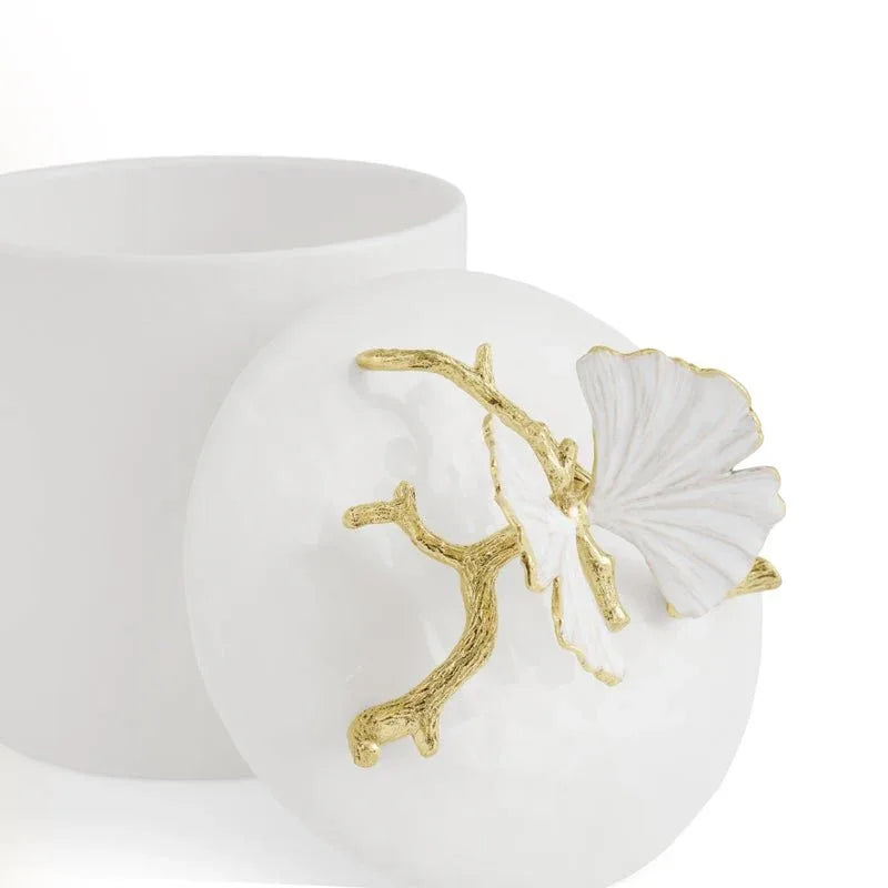 Michael Aram Butterfly Ginkgo Gold Porcelain Canister