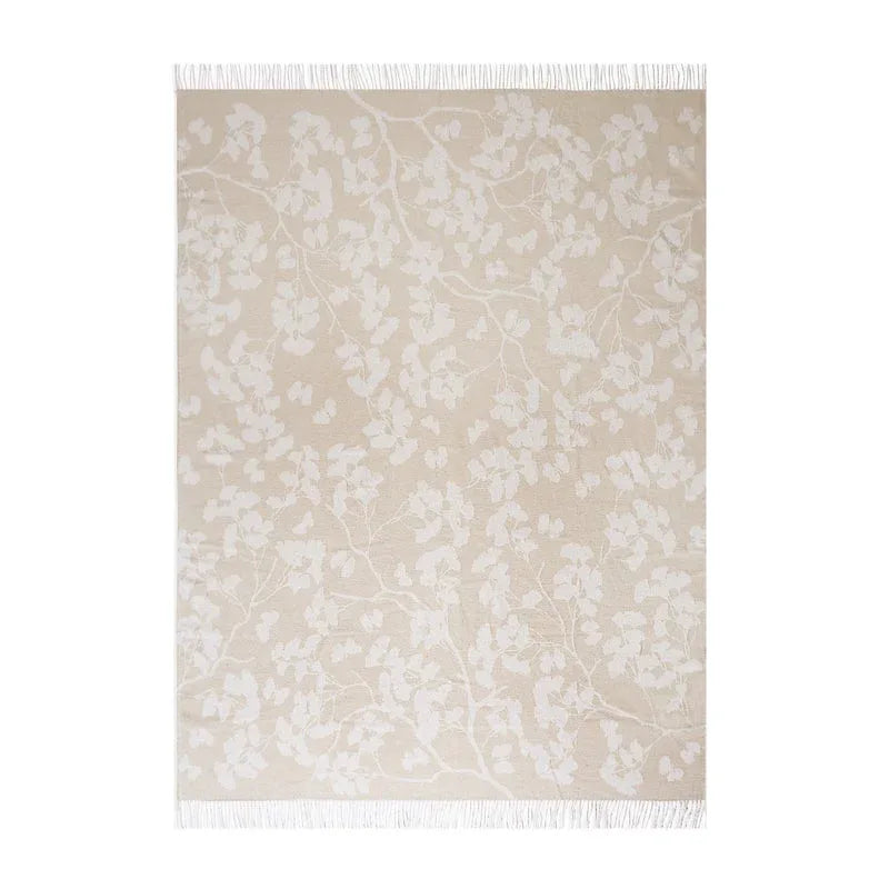 Michael Aram Butterfly Ginkgo Throw Stone and White