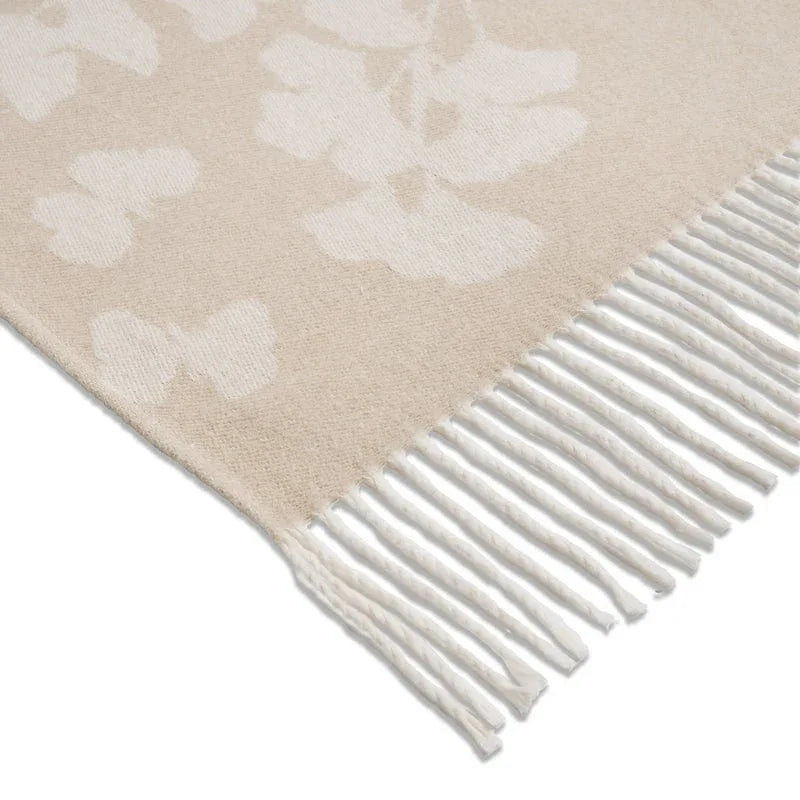 Michael Aram Butterfly Ginkgo Throw Stone and White