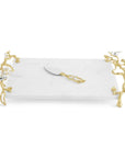 Michael Aram Lovebirds Silver & Gold Chesseboard w Knife