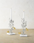 Michael Aram Pomegranate Silver & Gold Candleholders S/2