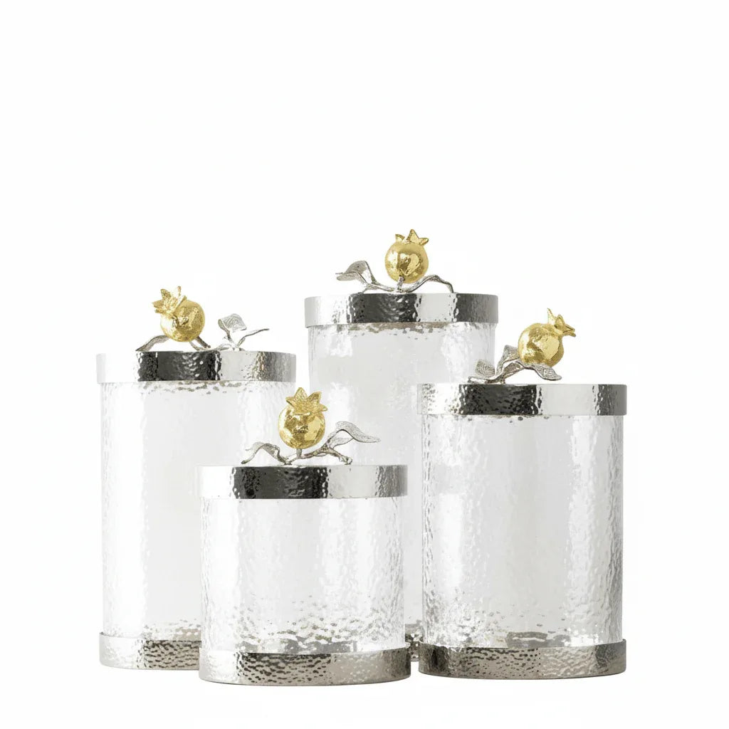 Michael Aram Pomegranate Silver & Gold Canisters