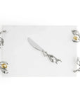 Michael Aram Pomegranate Silver & Gold Cheeseboard & Spreader