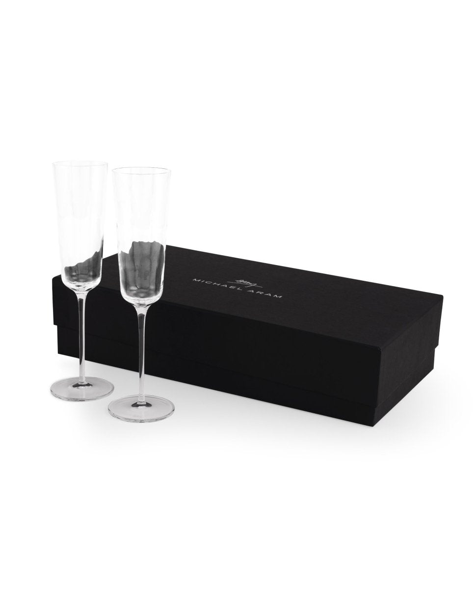 Michael Aram Reflective Champagne Flute & Heart Frame 3.5" x 5" Packaged Gift Set