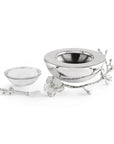 Michael Aram Silver Orchid Caviar Dish With Spoon