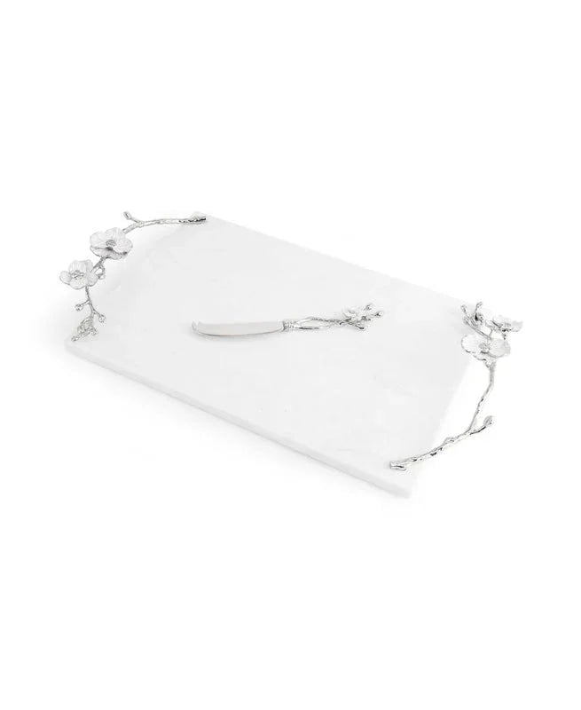 Michael Aram Silver Orchid Cheeseboard with Knife