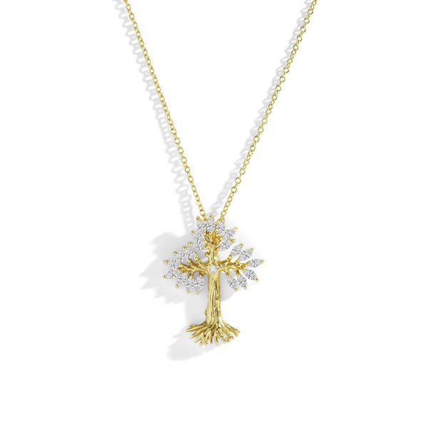 Michael Aram Armenian Tree of Life 25mm Cross Pendant Necklace with Diamonds