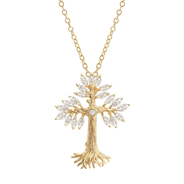 Michael Aram Armenian Tree of Life 33mm Cross Pendant Necklace with Diamonds