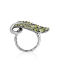 Michael Aram Botanical Leaf 31mm Ring with Peridot and Diamonds