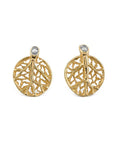 Michael Aram Botanical Leaf Earrings with Diamonds