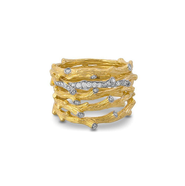 Michael Aram Enchanted Forest Multi Row Ring with Diamonds