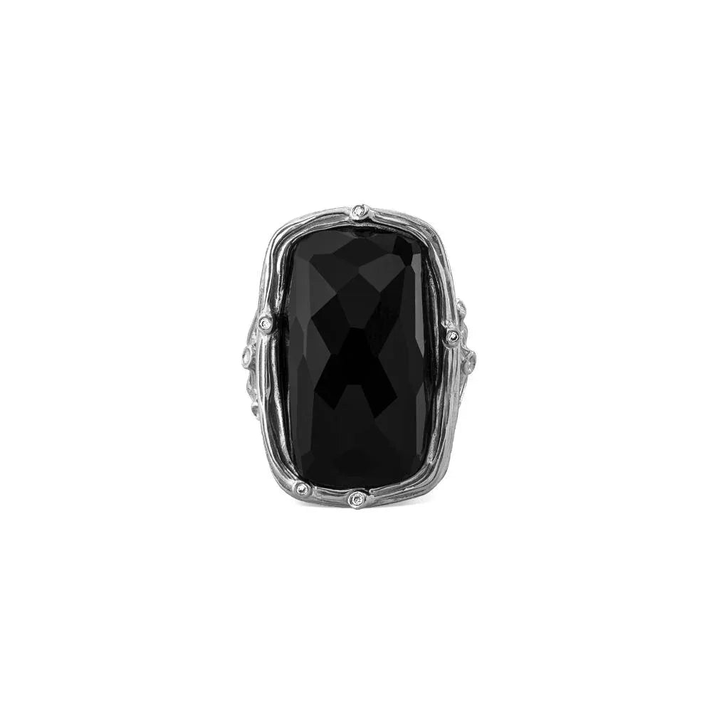 Michael Aram Enchanted Forest Ring with Hematite Doublet and Diamonds