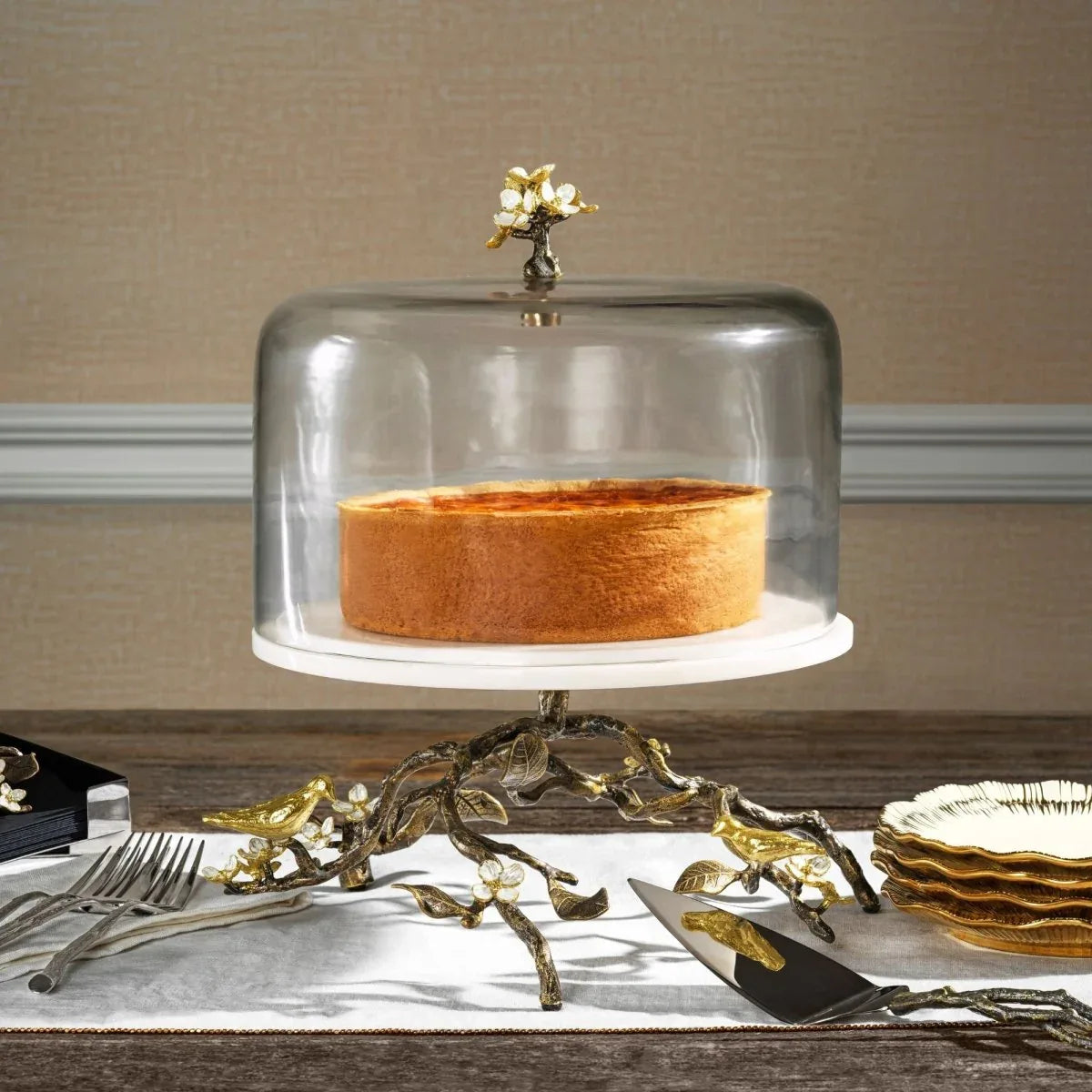 Michael Aram Lovebirds Cake Stand with Dome