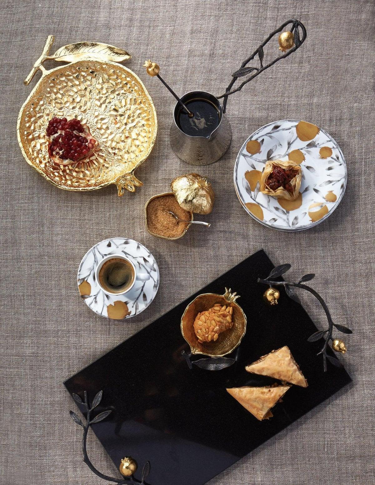 Michael Aram Pomegranate Coffee Pot & Spoon
