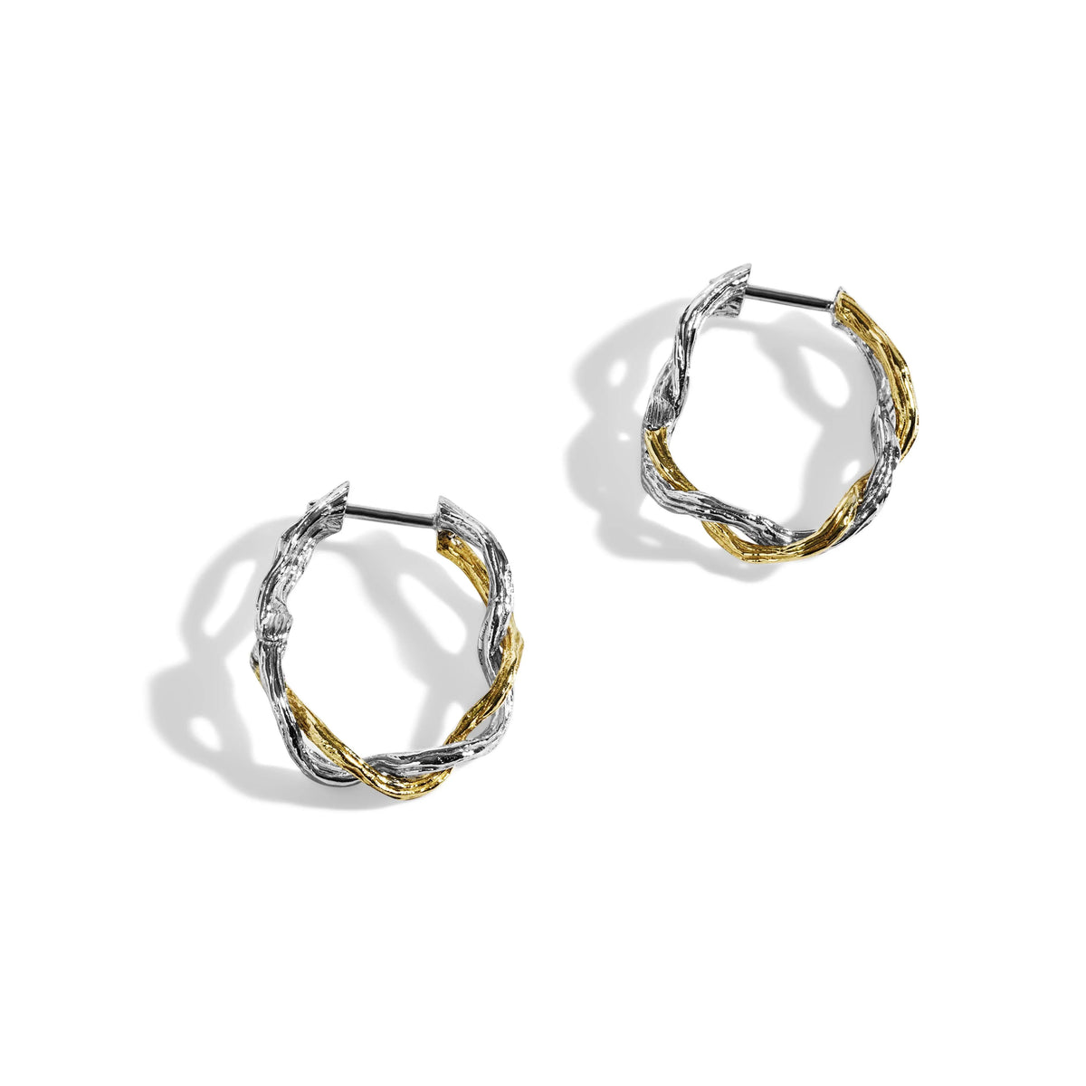 Michael Aram Wisteria 25mm Hoops in Sterling Silver & 18K