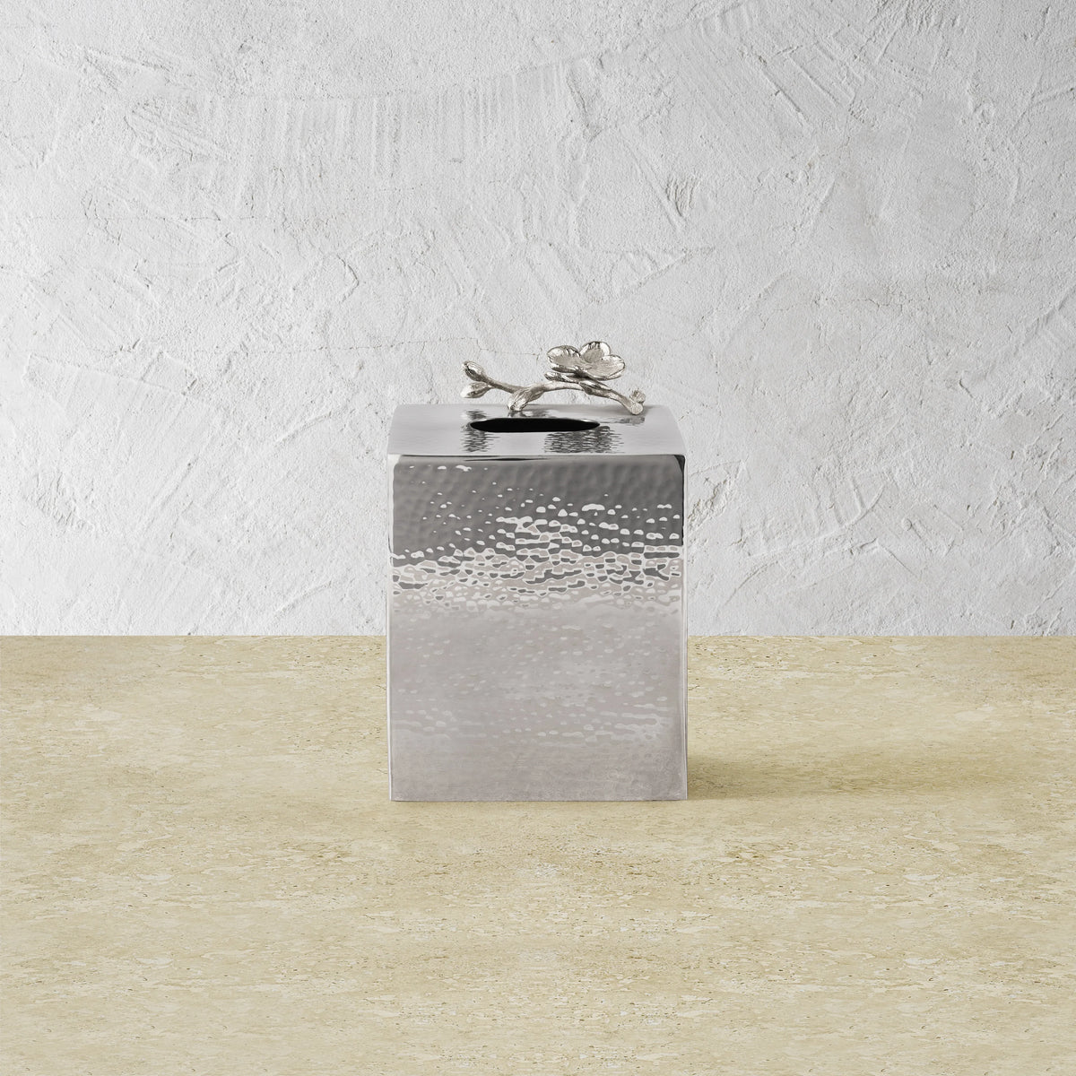 White Orchid Tissue Box Holder