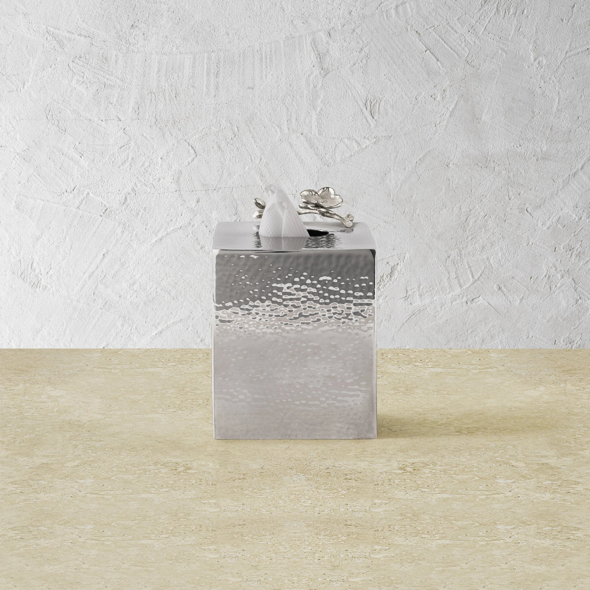 White Orchid Tissue Box Holder