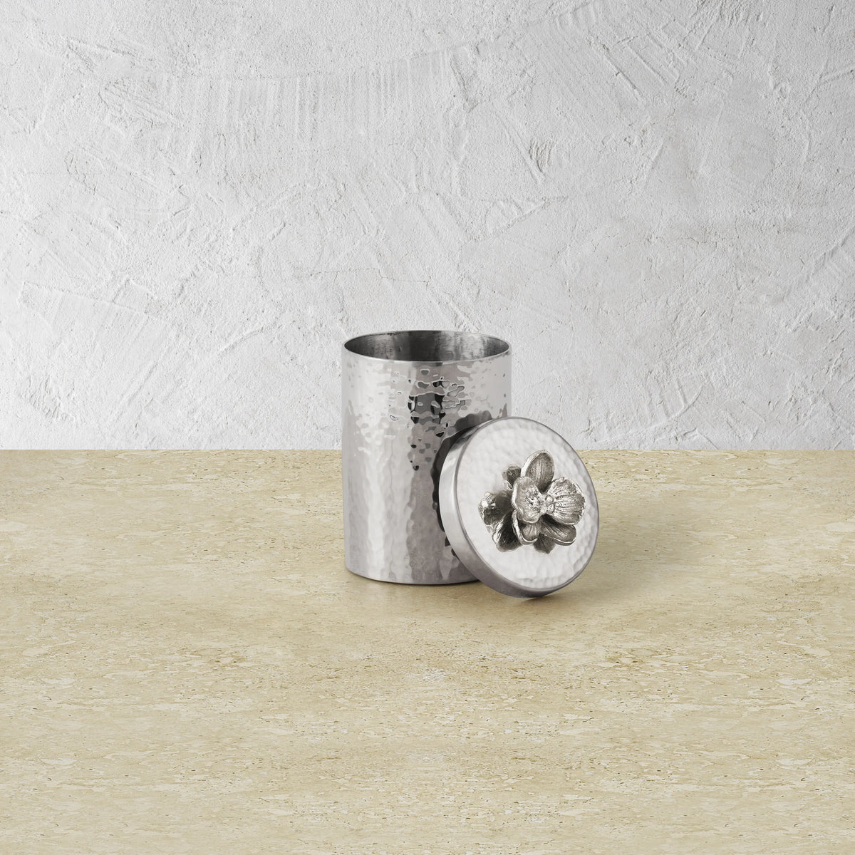 White Orchid Round Container