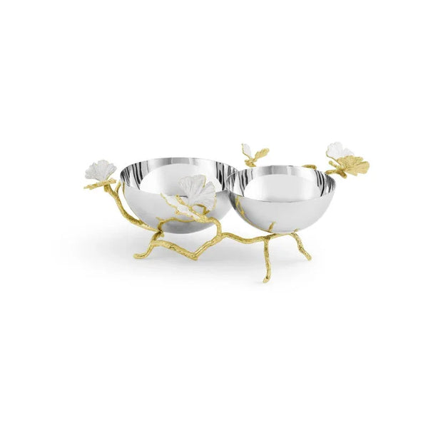 Butterfly Ginkgo Gold Double Dish
