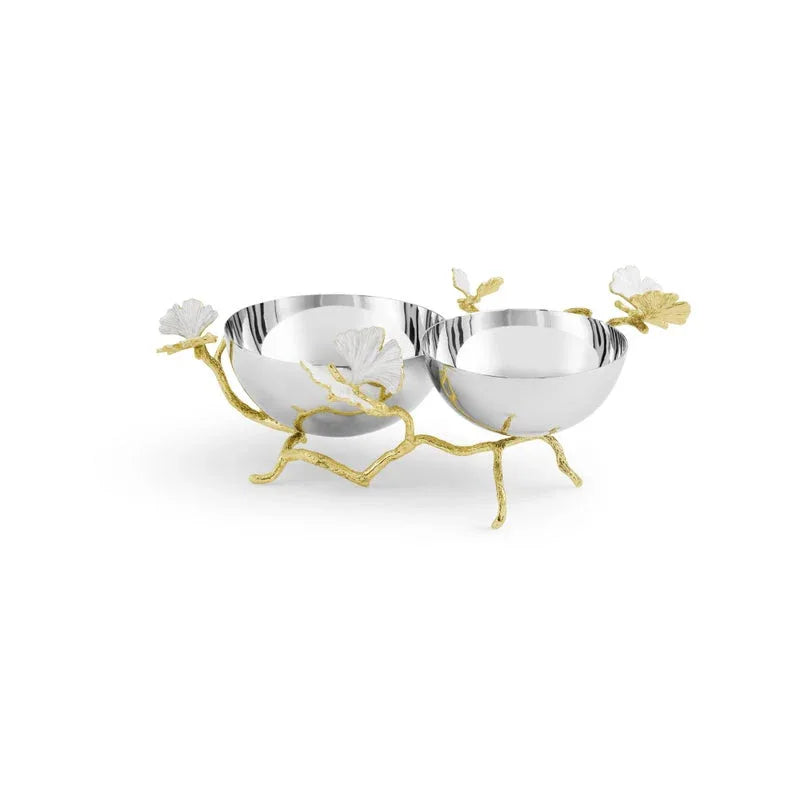 Butterfly Ginkgo Gold Double Dish