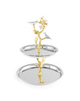 Lovebirds Silver & Gold Etagere