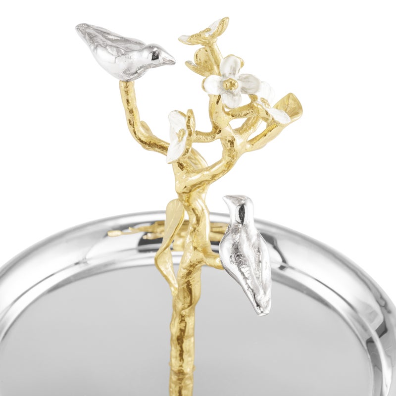 Lovebirds Silver &amp; Gold Etagere