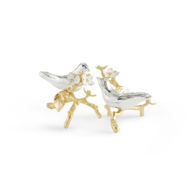 Lovebirds Silver &amp; Gold Pair Decorative Object (2 pc)