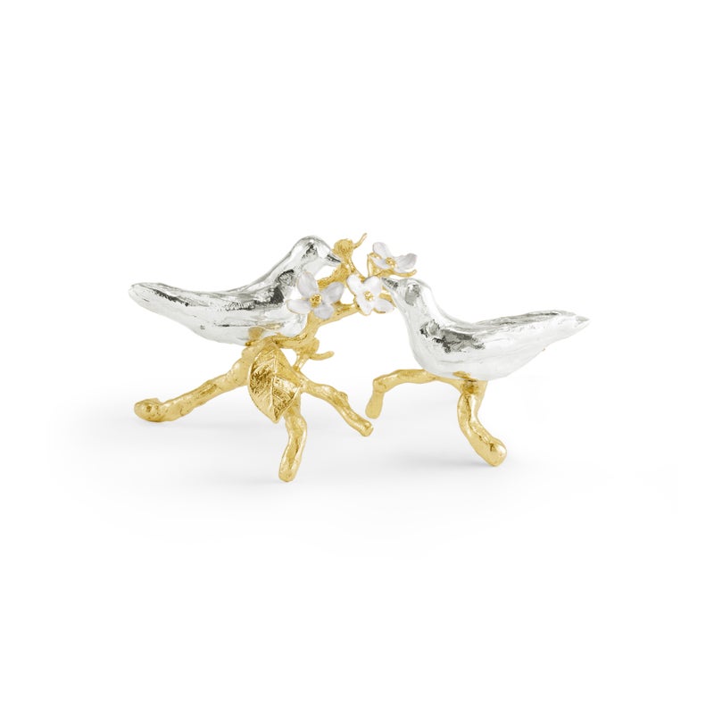 Lovebirds Silver &amp; Gold Pair Decorative Object (2 pc)