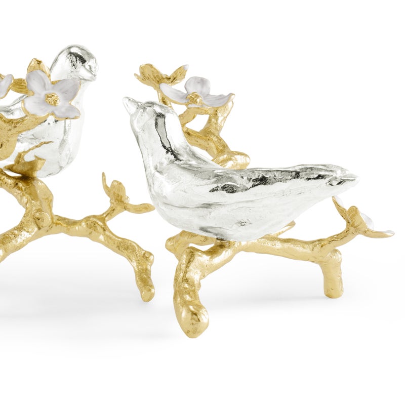 Lovebirds Silver &amp; Gold Pair Decorative Object (2 pc)
