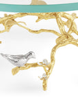 Lovebirds Silver & Gold Glass Cakestand