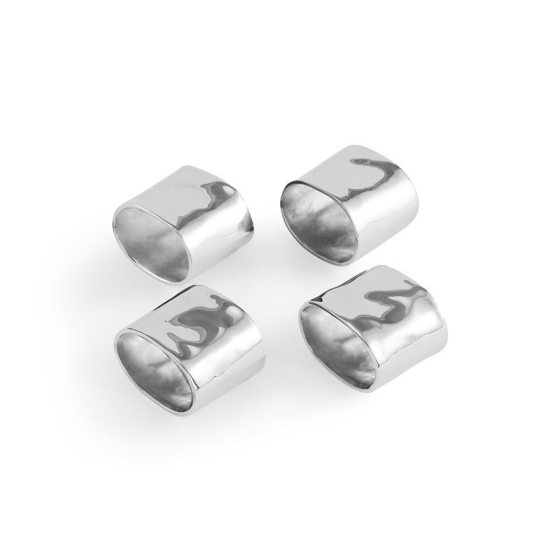 Reflective Gift Set - Napkin Rings and Napkins S/4