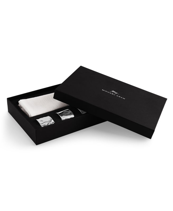 Reflective Gift Set - Napkin Rings and Napkins S/4