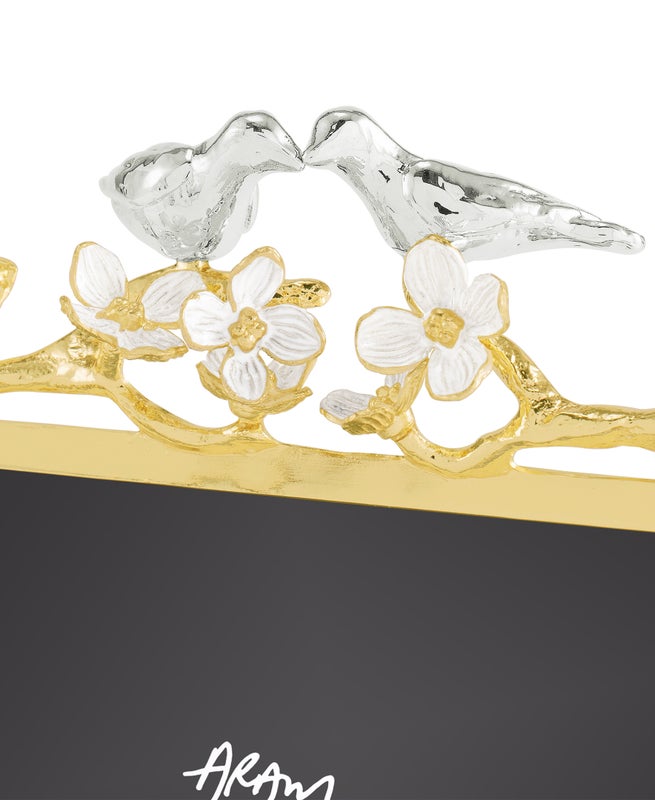 Lovebirds Silver &amp; Gold 4 x 6 Frame