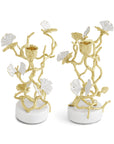 Butterfly Ginkgo Gold Candleholders S/2