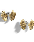 Butterfly Ginkgo 18mm Earrings with Diamonds