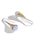 Butterfly Ginkgo Earrings with Chalcedony and Diamonds