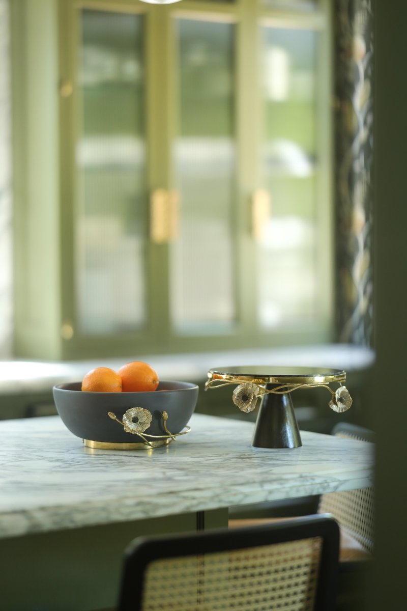 Michael Aram Anemone Cake Stand & Knife Set