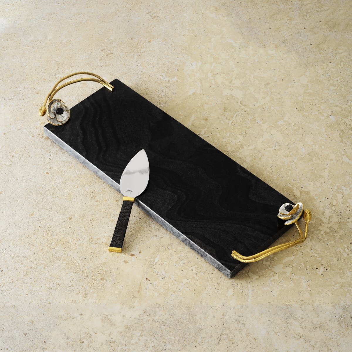 Michael Aram Anemone Cheese Board with Knife