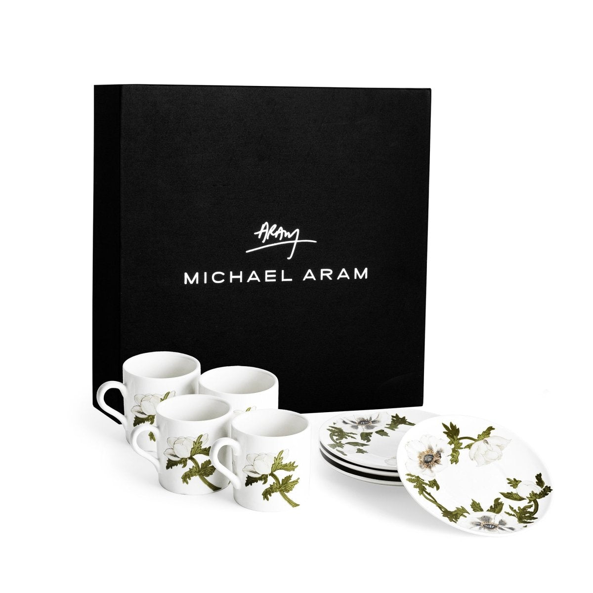 Michael Aram Anemone Painted Demitasse Set of 4