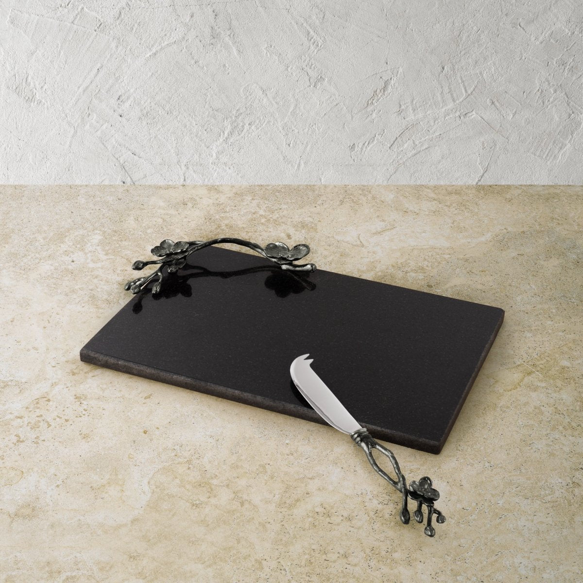 Michael Aram Black Orchid Cheese Board with Knife