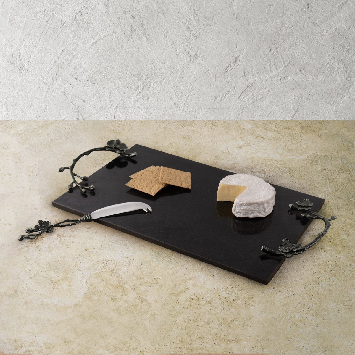 Michael Aram Black Orchid Cheese Board with Knife