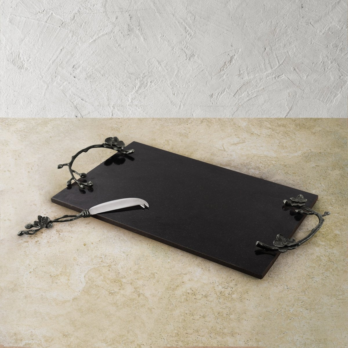 Michael Aram Black Orchid Cheese Board with Knife