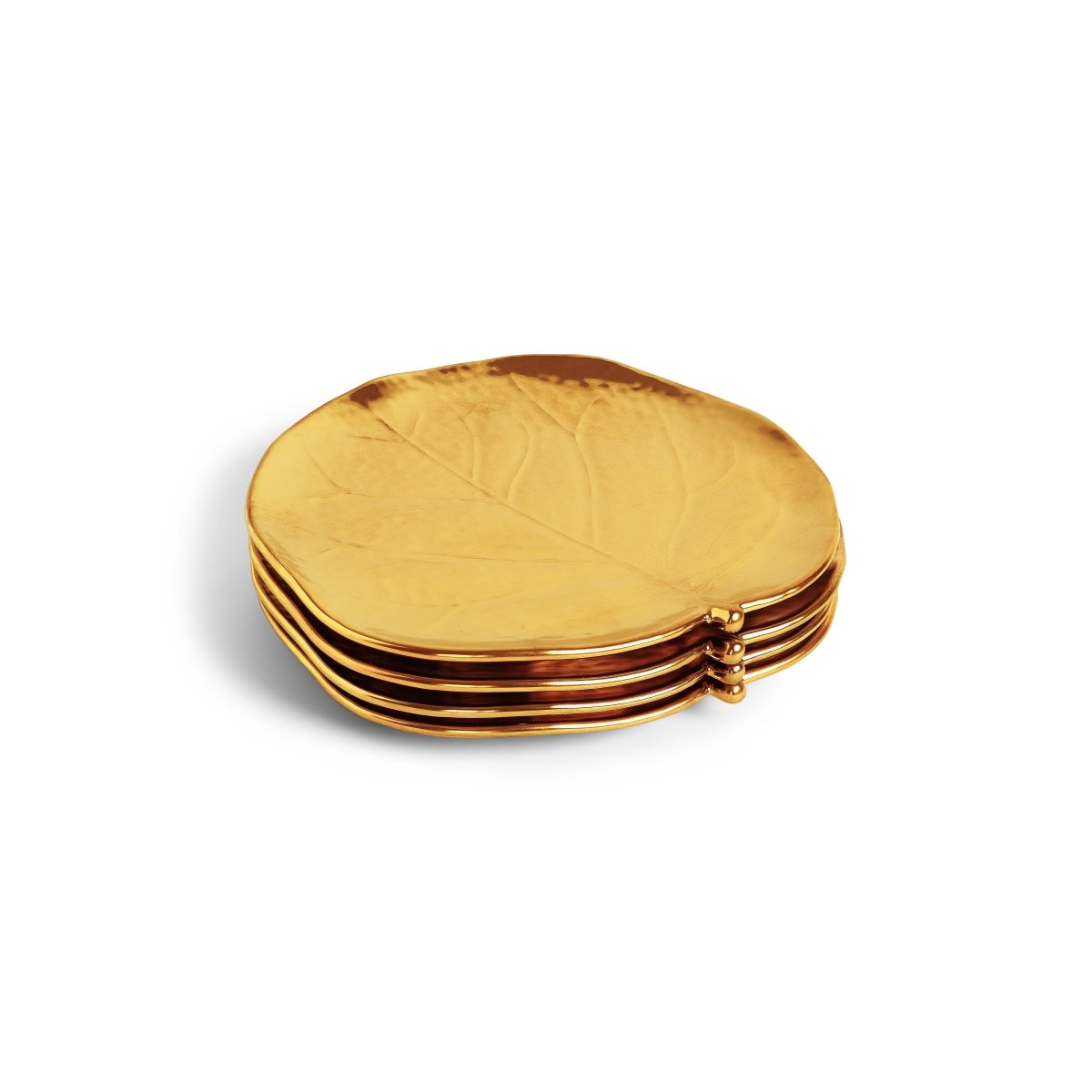 Michael Aram Botanical Leaf Gold Tidbit Plates Set